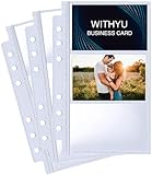 40 Pack 240 Taschen A6 Binder Visitenkartenhüllen, Ultra-Clear 2.2x3.5' K-pop Fotokartenhüllen, Doppelseitige 3 Taschen 6 Ring Planer Nachfüllseiten für Visitenkarten, Kreditkarten