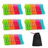 Wäscheklammern 60 Stück Wäscheklammern Ohne Abdruck mit Stabiler Aussenringfeder Wäscheklammer n mit Beutel Extra Stark rutschfeste wäscheklammer für Wäscheleine oder Wäscheständer