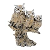 Levemolo Eulenstatue gartenskulptur wohnaccessoires Tierskulptur naturdeko Eulenfigur Dekoration Tierfigur Harzverzierungen Desktop-Eule-Statue Eulenverzierung Cartoon-Eulen-Skulpturen Grey
