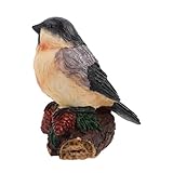 BEBEMOKO Micro Landschaft Ornament Lebensechte Papagei Garten Tiere Vögel Dekor Vogelfigur Spielzeug Vogel Skulptur Outdoor Vogel Statuen Papagei Figur Vogel Garten Ornamente Vogel Dekor Grau Harz