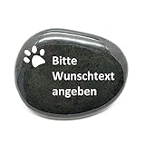 Andys Steinwelt Tiergrabstein personalisierbar ca. 7-8 cm mit Tierpfote für Haustiere - Gedenksteine für Tierfriedhof - Trauersteine, Andenken, Hundepfote, Katzenpfote, Grabsteine, Trostspender