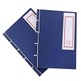 TOGEVAL Kreatives Handgefertigtes Notizbuch mit Fadensiegel 60 Blatt Retro Tagebuch Blaues Einband Tragbarer Retro Notizblock für Büro und Schule