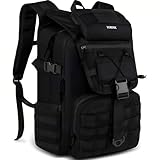 YOREPEK Groß Militär Rucksack Wasserdicht Herren, Mehreren Fächer Taktischer Rucksack, Wanderrucksack Herren mit Molle System, Tactical Backpack Survival für Outdoor, Arbeit, Reisen, Jagd, Schwarz