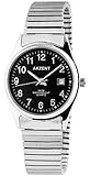 Akzent Herren-Uhr Edelstahl Zugband Datum rund dezent Analog Quarz 2700012