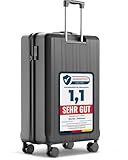 Wertes Koffer Groß 77cm - 100L - TSA Schloss Hartschalen Koffer mit Doppelrollen, Reisekoffer, Trolleys, Reisekoffer mit Rollen