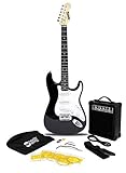 RockJam Full Size Electric Guitar Kit with 10-Watt Guitar Amp, Lessons, Strap, Gig Bag, Picks, Whammy, Lead and Spare Strings - Black