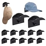 12Stück Selbstklebende Huthaken,Schwarz Hut-Organizer Huthaken, Cap Halterung Wand für Mützen, Schlüsselanhänger Kopfhörer Schals