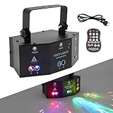 Discolicht Partylicht mit Fernbedienung 9 Eyes LED RGB Licht Projektor DJ Disco Bühnenbeleuchtung DMX Lichteffekt für Halloween Weihnachten, 12 Modi, mit Fernbedienung