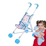 Puppenwagen - Puppenbuggy Funny | Puppe Mit Kinderwagen | Leichte Und Stabile Konstruktion | Puppenzubehör Spielzeug, Kinderwagen Puppen, Kinderpuppenwagen Ab 3 Jahre