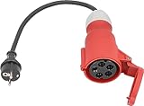 as – Schwabe Adapterleitung - Schutzkontaktstecker 230V/16A zu CEE Kupplung 400V/16A/5-polig - 0,3 m H07RN-F 3G2,5 schwere Gummischlauchleitung - IP44 spritzwassergeschützt, 61371