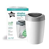 Tommee Tippee Windeleimer Simplee Sangenic, Inklusive 1x Nachfüllkassette, Weiß und Grau
