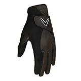 Callaway Golf Damen Opti Grip Handschuh , 1 Paar (2 Stück), Schwarz