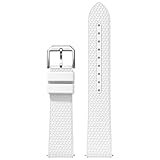 Strukturiertes FKM-Gummiband für Uhren, hochwertiges strukturiertes FKM-Gummi-Uhrenarmband, Schnellverschluss, 20 x 22 mm, Ersatz-Uhrenarmbänder (Weiß, 22 mm)