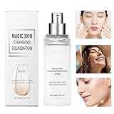 FARBWECHSELLIGE FUNDUM - Leichte Hautverändernde Foundation | Full Cover Concealer Foundation, Natürliche Farb-Grundierung für Frauen, Alte Dame, Mama