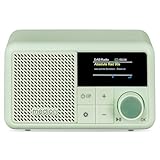 MEDION S66822 Tragbares Mini DAB+ Radio mit Bluetooth (Akku, dimmbares Farbdisplay, Teleskopantenne, Sleeptimer,Wecker, Snooze, AUX, USB-C)