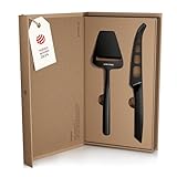 LARS NYSØM Edelstahl Käsemesser & Käsehobel Set I Käsemesser und Käsehobel - Set 2-tlg. (Carbon Black)