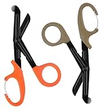 Verbandsschere Pflege, 2 Stück Verbandschere Krankenschwester Schere Edelstahl Chirurgischer Pflegeschere Medizinische Schere Erste Hilfe Schere für Schneiden von Binden Verbänden (Orange, Grau)
