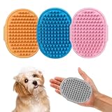 Awpland Hunde-Badbürsten-Set, 4-teiliges Haustier-Shampoo-Badebürste, beruhigende Massage, Gummikamm mit verstellbarem Ringgriff für langhaarige Hunde und Katzen