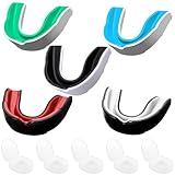 5 Stück Sport Zahnschutz Erwachsene und Kinder Sport Mundschutz,mit Tragbar Hygienebox,Mundschutz Boxen,Premium mundschutz,Geeignet für Rugby,Boxen,Mixed Martial Arts,Taekwondo und andere Sportarten