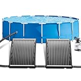 AufuN 2X Sonnenkollektor Pool Solar Poolheizung 110 x 65 x 35 cm, 10000 L/h Höhenverstellbar 38mm Solarheizung Pool Heizungen Solaranlage für Schwimmbad Warmwasser Gartendusche Pool