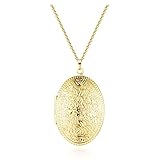 Zysta Vintage Charms Medaillon Kette für Foto Bilder Oval Anhänger zum öffnen Kupfer Amulett für Damen Mädchen Herren (#2)
