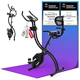 Christopeit Heimtrainer klappbar Velo Fit - Fitness Fahrrad mit Rückenlehne – Leiser Magnetwiderstand, 14 Stufen, ergonomischer Sitz verstellbar, Handpulssensoren, Hometrainer bis 120 kg