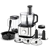 FIMEI Multifunktionale Küchenmaschine,1100 W,11 in 1, 3 Geschwindigkeiten und Pulsfunktion, 3.2L Zerkleinerer, 1.5L Mixer, Mühle