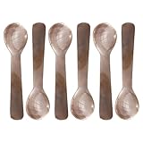 BOSREROY Kaviarlöffel-Set, 6 Stück, 9 cm Perle, Mutter der handgefertigten Servierlöffel, ideal für Eis, elegantes Zuhause, Hotel, Esszubehör für Fisch und Rogen