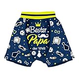 Tiwoca Bester Papa der Welt Blaue Boxershorts Einheitsgröße – Schönes Vatertagsgeschenk für Papa Geschenk, Vater Geburtstagsgeschenk, Vater Geschenk – Für den entspannten Dad mit Humor