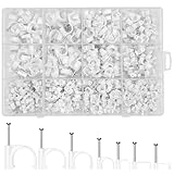 Chiluxendo 500stk Kabelhalter Runde + 200stk Kabelschellen Quadrat, Nagelschellen, Kabelklemmen, Kabelklemme mit Nagel, Kabel Cable Clips, Kabelschelle, Kabelbefestigung, Kabelhalterung, Nagelschelle