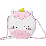 Czemo Kinder Umhängetasche Mädchen Handtasche Schultertasche Plüsch Geldbeutel Kindertasche Einhorn Mädchen Spielzeug