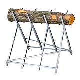 Relaxdays Sägebock, Holzsägearbeiten, klappbar, 150 kg, Sägegestell für Kettensägen, Stahl, HBT: 80 x 80 x 82 cm, Silber