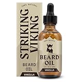 Striking Viking Bartöl Vanille – 60 ml – Wachstumsförderndes Vanille Bartöl Herren mit Argan- & Jojobaöl - Spendet intensive Feuchtigkeit - Reduziert Juckreiz – Tägliche Bart Pflege