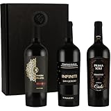 Geschenkset Primitivo | 3 hochwertige italienische Rotweine aus Apulien | Weingeschenk für Männer & Frauen | Weinliebhaber