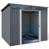 Gerätehaus Metall Pultdach Geräteschuppen Skylight Gartenlaube 5,6m² (B 238cm x T 238cm x H 202cm)