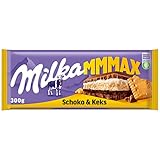 Milka Mmmax Schoko & Keks – Alpenmilch-Schokolade mit Milchcrème-Füllung und knackigen Keksstücken – 300g