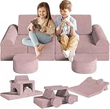 MAMIZO Spielsofa Kindersofa mit 15PCS Modul, Modulare Kinderspielcouch, Kindersofa aus Schaumstoff Bausteine, Spielsofa für Kinder, Kuschelecke im Kinderzimmer, zum Spielen, Kreativsein, Schlafen