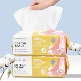 Einweg-Gesichtstücher 200 Stück, Gesichtstücher Zum Waschen Des Gesichts,100% Baumwolle, Weich Und Trocken,Biologisch Abbaubar,Zum Reinigen Und Abschminken
