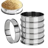 Keksringe, Gebäckringe - Metall-Backringform, 6 antihaftbeschichtete Muffin-Ringe, doppelt gerollte Edelstahl-Tortenringe zum Backen und
