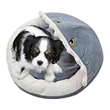 Katzenbett Für Jungkatzen - Hai Design Unterschlupf Haustierzubehör,Kuscheliges Katzenhaus | Für Winter Welpe Tier Wohnzimmer Schlafzimmer Balkon Wohnung Schutzhütte
