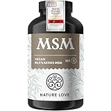 NATURE LOVE® MSM Kapseln - 365 Kapseln - 99,9% Reinheit - Hochdosiert mit 1600mg MSM Pulver je Tagesdosis - Optimal Bioverfügbar - Vegan, Laborgeprüft und in Deutschland hergestellt