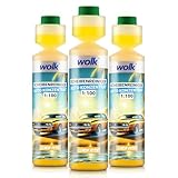 wolk® 3x Scheibenreiniger Auto Konzentrat 1:100 Lemon Rush – Reinigungsessenz für bis zu 25 L Wischwasser, 250 ml – Effektive Reinigung mit fruchtigem Duft