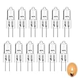 12 Stück G4 Halogenglühbirne 12V, G4 Halogenlampen 20 Wat 2-polige Transparente Kapsellampe Dimmbare Warmweiße Glühbirnen für Kronleuchter Innenbeleuchtung Küchenbeleuchtung Schienenbeleuchtung