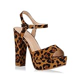 stiefelparadies Damen Pumps Plateausandaletten Party Sandaletten Plateau Abendschuhe 176217 Leopard 38 Flandell
