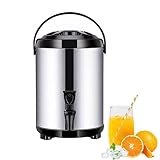 Heißwasserspender, Edelstahl Gastronomie Urne, Thermostat Wasserkocher für den gewerblichen Gebrauch, isoliert für 10-12 Stunden, 12L Kapazität