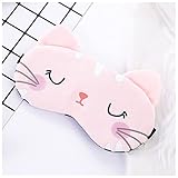 Schlafmaske Schlaf Augenmaske Eyeshade Baumwolle Katze Eyepatch Schlafmaske Nette Augenabdeckung Reisende Reste Augenband Schlafhilfe Augenägläubiger Augenmaske Schlafmaske(Pink cat)