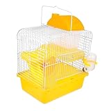 Happyyami Hamsterkäfig kleine Haustierhütte Hamsterversteck Hamsterschloss Rattenkäfig Chinchillakäfig hamsterhaus Hamster Spielzeug meerschweinchen Schloss Rattenhütte Plastik Orange