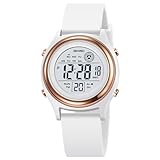 findtime Digitaluhr Damen Damenuhr Digital Armbanduhr Damen wasserdichte Uhren mit Weichem Gummiarmband und LED-Leuchtdisplay/Wecker/Stoppuhr/Countdown