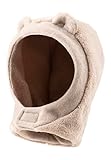 Sterntaler Schalmütze aus Teddyflausch Unisex - Baby und Kinder Mütze gefüttert mit weichem Microfleece mit Klettverschluss - Balaclava, Schlupfmütze - beige, 47