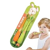 Kinder-Zahnbürste, Karottenform, weiche Borsten, Zahnpflege, Zahnfleisch, manuelle Reinigung für Kleinkinder, 3 Jahren, Mädchen, Babys, Haushalt, Reisen, Badezimmer, Dusche